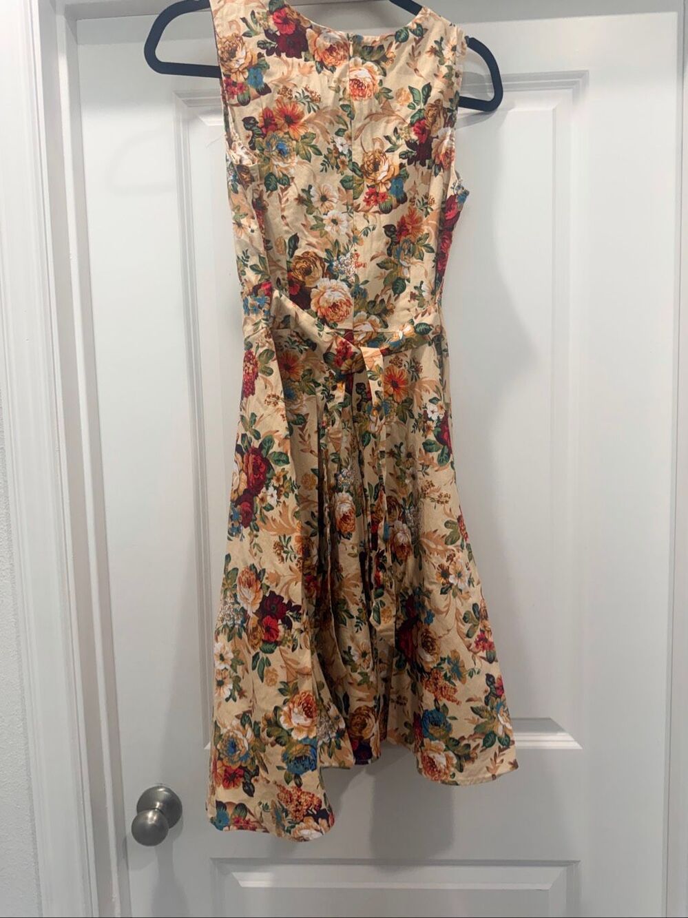 IHOT Vintage Floral Ruffle Flutter Sleeve A-Line Swing Cocktail Party Dress M - Picture 5 of 7